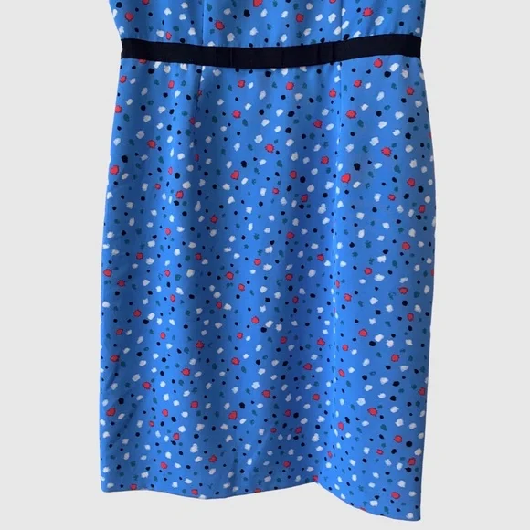 ISAAC MIZRAHI BLUE SHORT SLEEVE CONFETTI DRESS RIBBON BELT - Picture 5 of 16